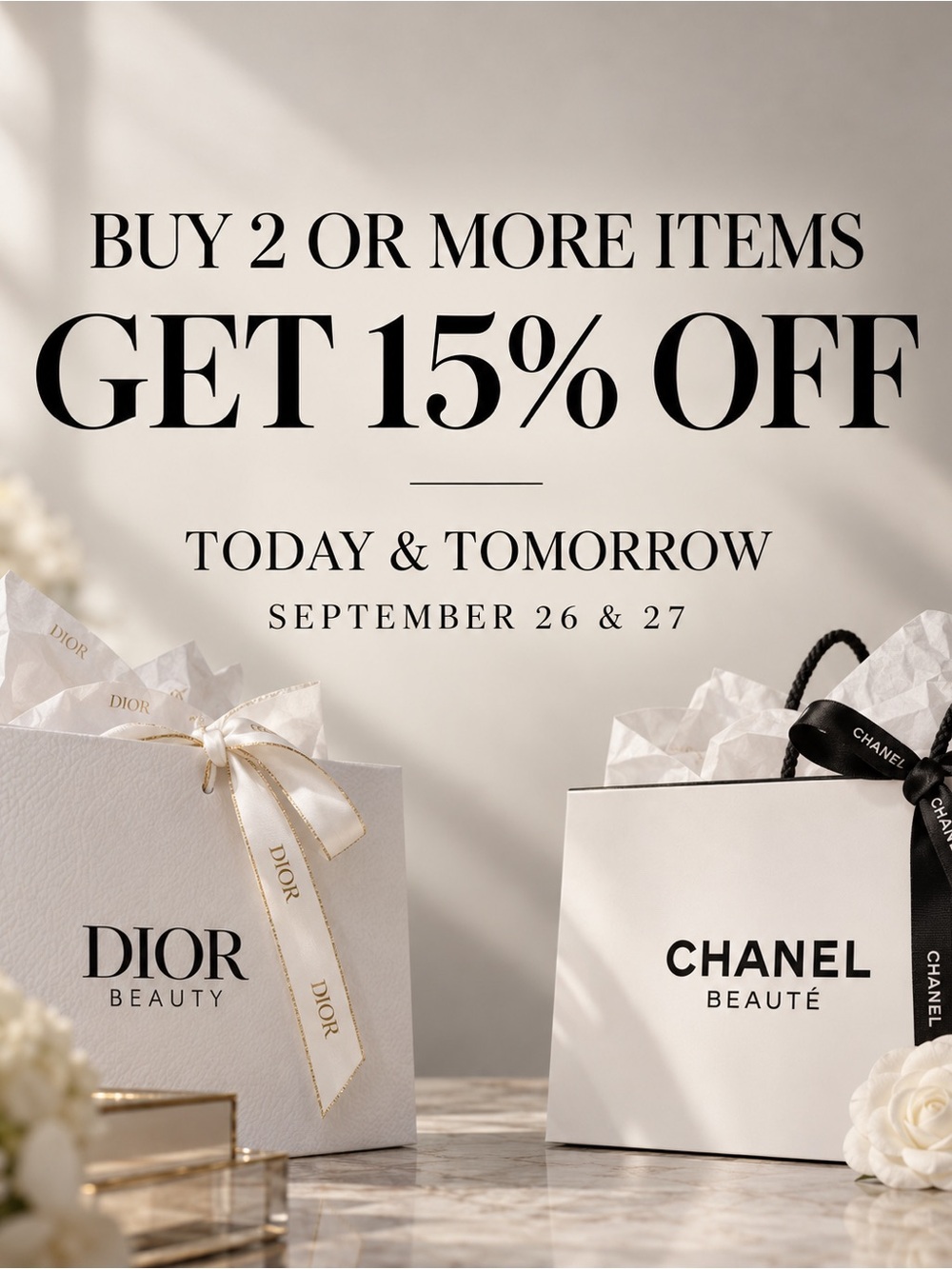 Chanel Beauty White Gift Bag with Ribbon - Elegant Women’s Accessory